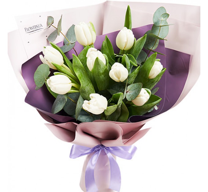Букет "9 белых тюльпанов"