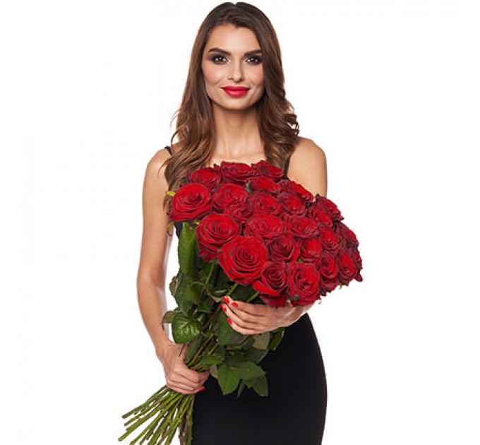 25 красных роз + Raffaello