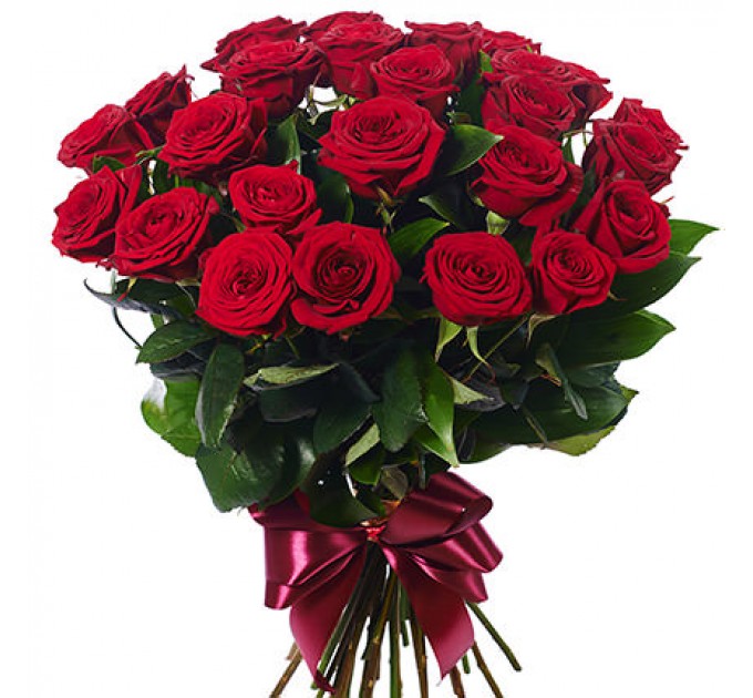 25 красных роз + Raffaello