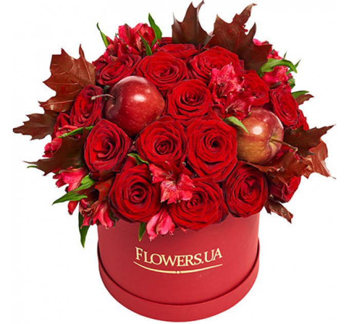 Цветы в коробке "Пламя любви"