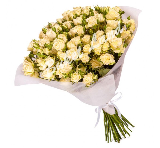 31 белая роза спрей 60 см