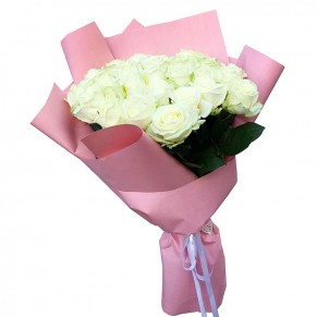 33 белых роз 60 см Аваланч