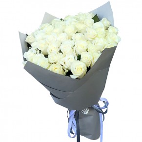 51 белая роза 50 см Белуга