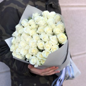 51 біла троянда 50 см Білуга