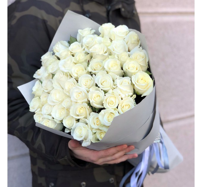 51 біла троянда 50 см Білуга