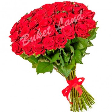 51 красная роза 80 см