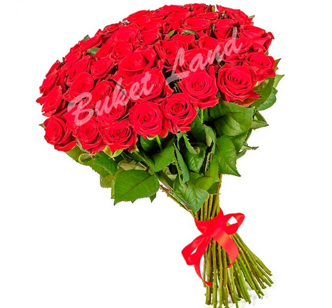 51 красная роза 80 см