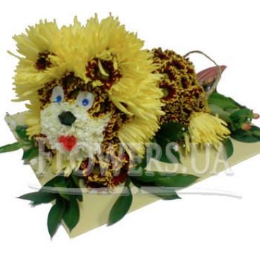 Львенок из цветов