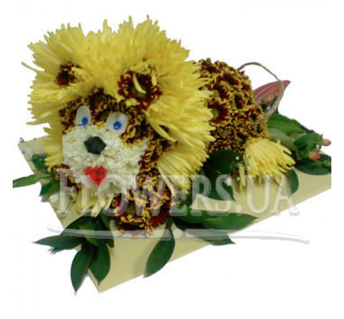 Львенок из цветов