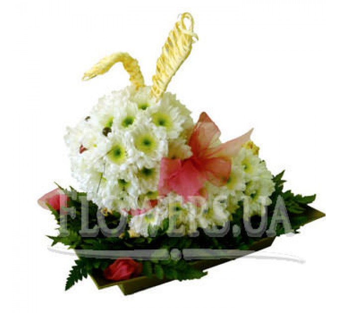 Зайка из цветов