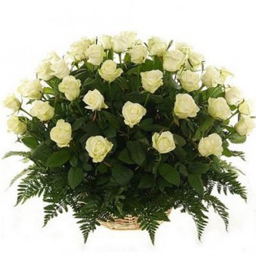 Корзина роз "Ваниль"