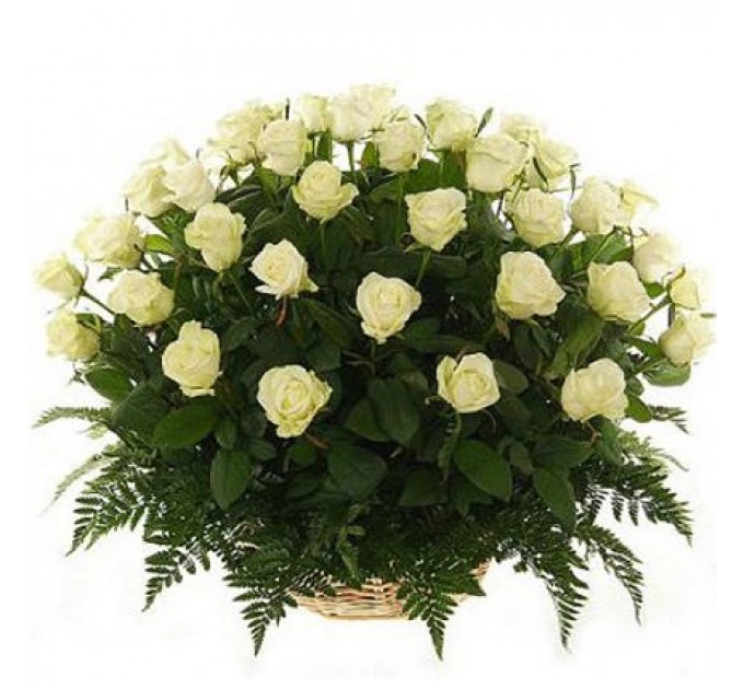 Корзина роз "Ваниль"
