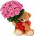 Мишка с букетом