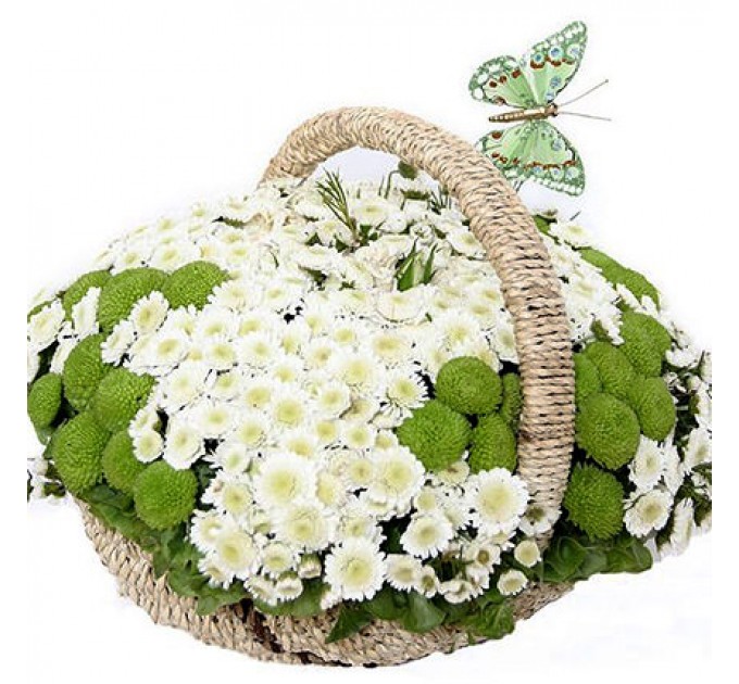 Корзина хризантем "Весенняя поляна"