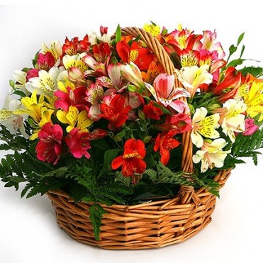 Корзина альстромерий "Акварель"