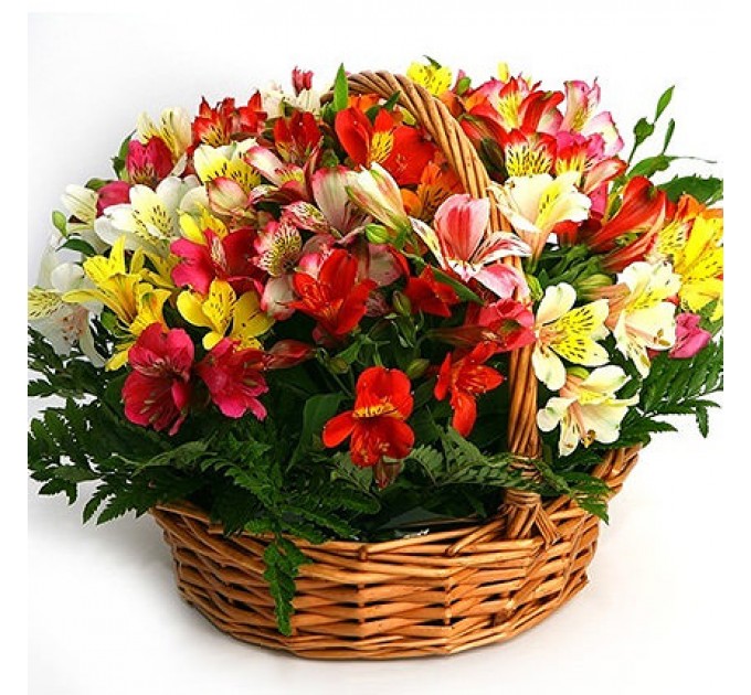 Корзина альстромерий "Акварель"