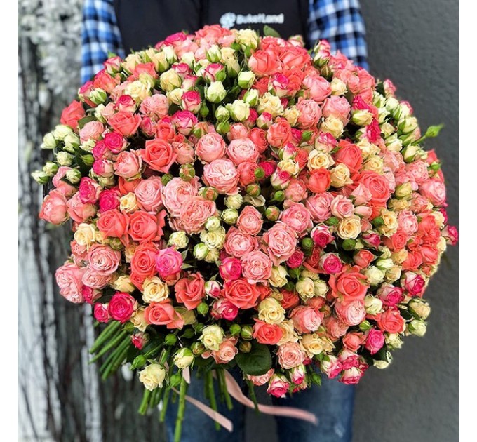 Букет из 101 розы спрей микс