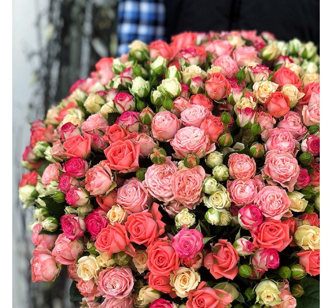 Букет из 101 розы спрей микс