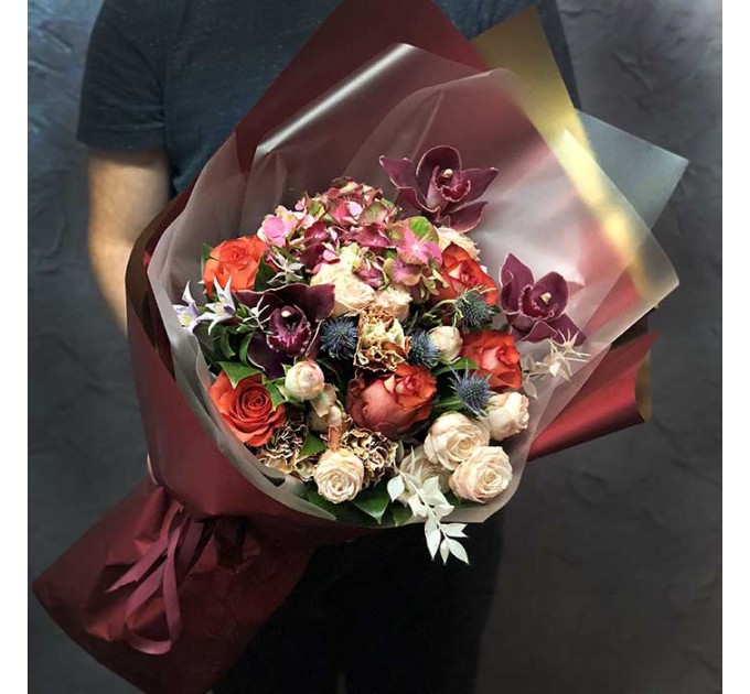 Букет цветов «Бордо»
