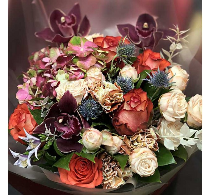 Букет цветов «Бордо»
