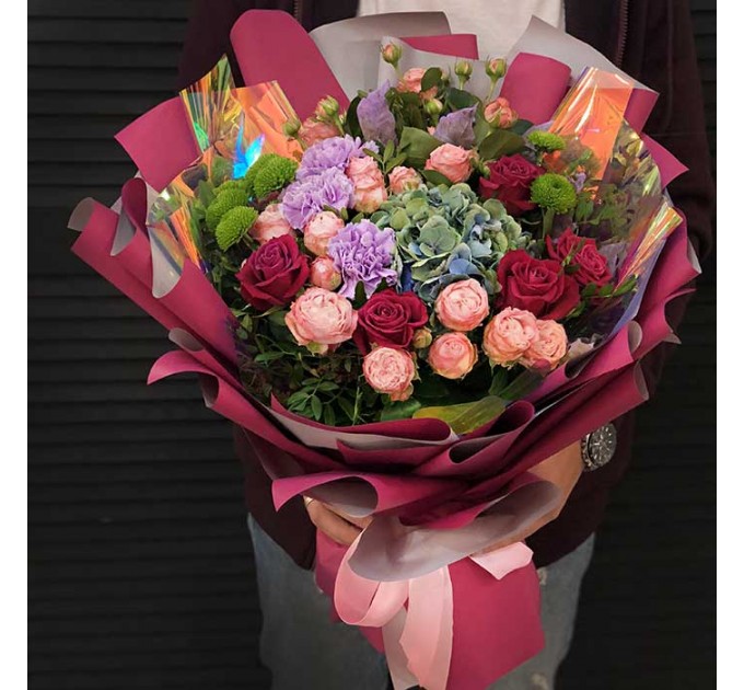 Букет цветов «Любящее сердце»