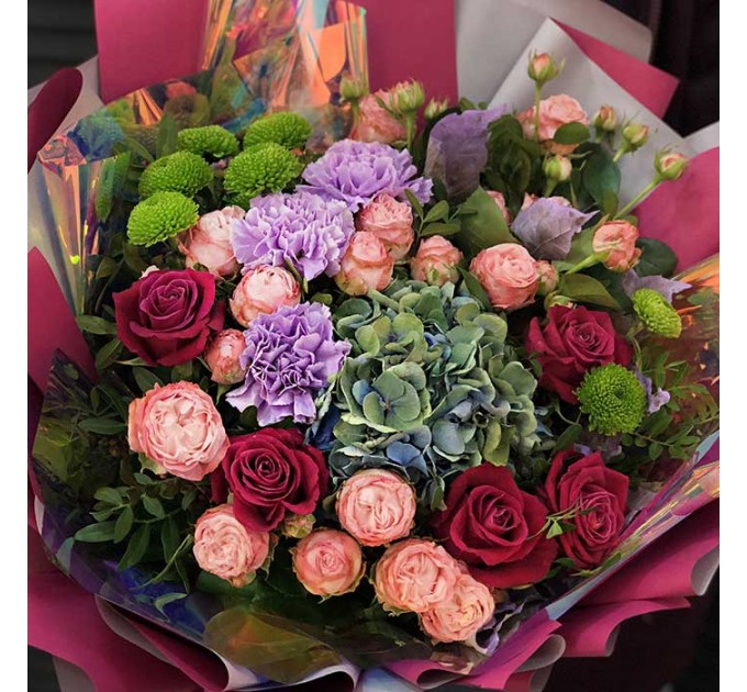 Букет цветов «Любящее сердце»