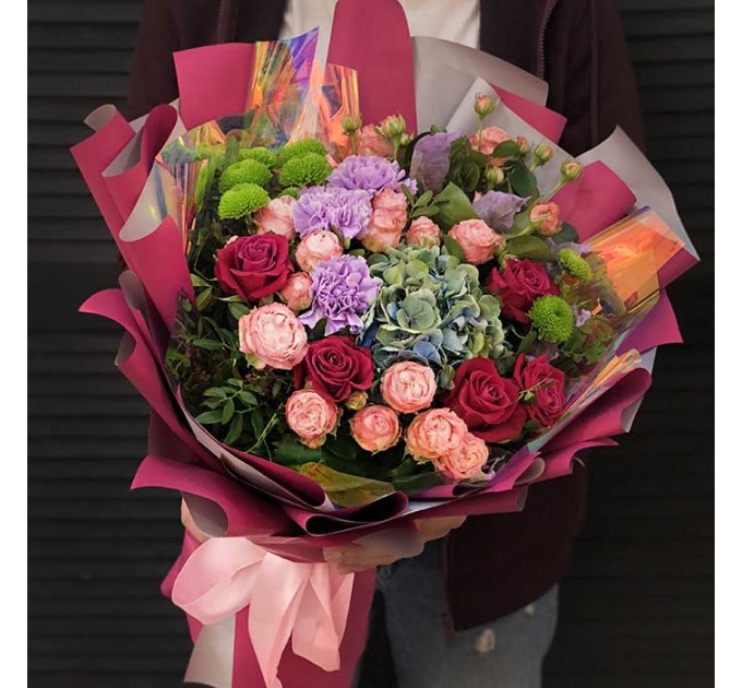 Букет цветов «Любящее сердце»