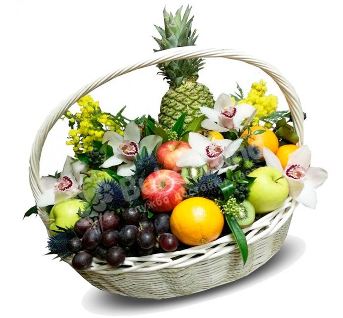 Фруктовая корзина «Экзотические цветы»