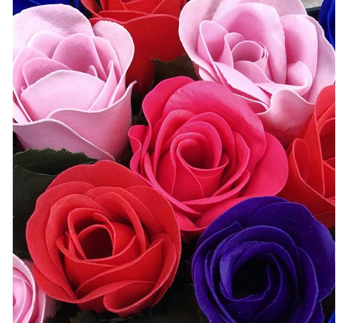 Сердце из мыльных роз | размер М