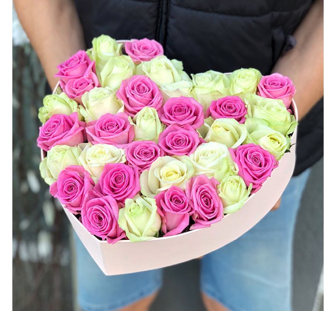 Сердце с розами микс «Искушение»