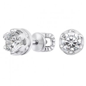 Срібна каблучка з фіанітами.