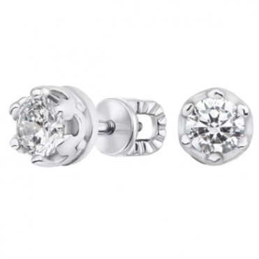 Серебряные пуссеты с фианитами