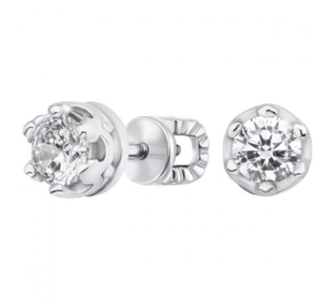 Серебряные пуссеты с фианитами