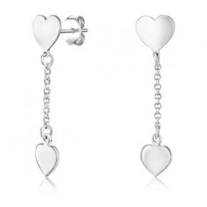 Срібні сережки «Сердечки» без вставки