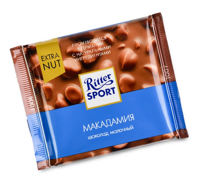 Шоколад молочный Ritter Sport с орехом макадамия 100г