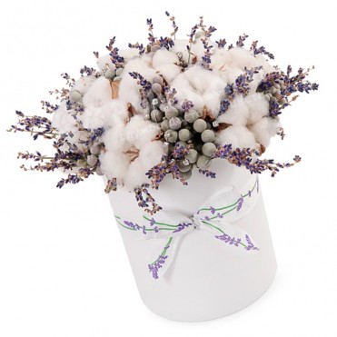 Цветы в коробке «Зимний след»