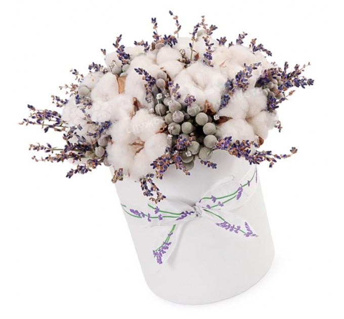 Цветы в коробке «Зимний след»