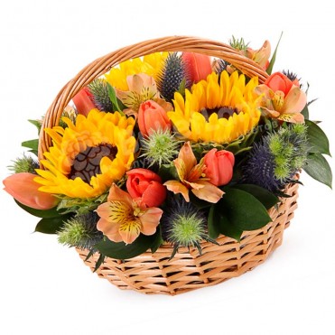 Цветы в корзине «Сочинение о лете»