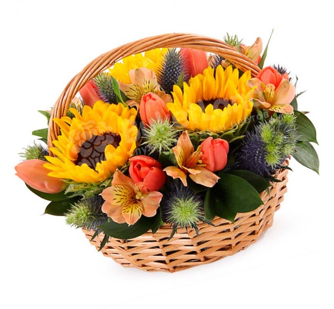 Цветы в корзине «Сочинение о лете»