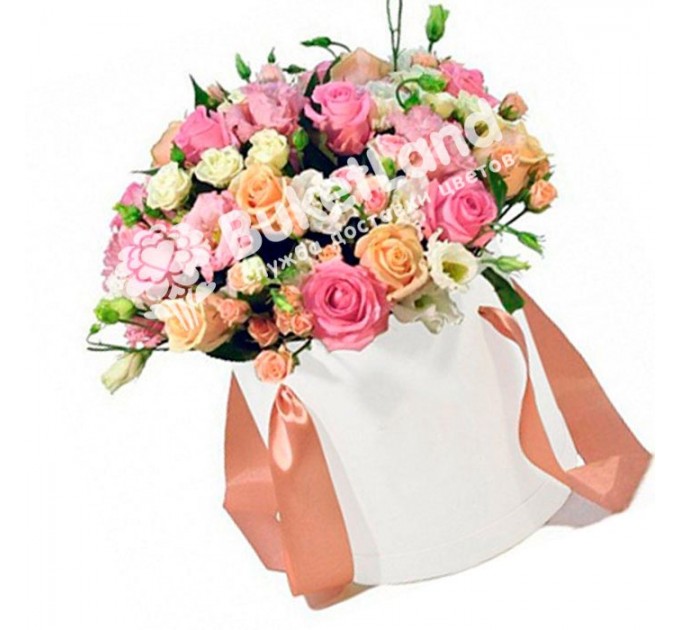 Цветы в шляпной коробке «Антракт»