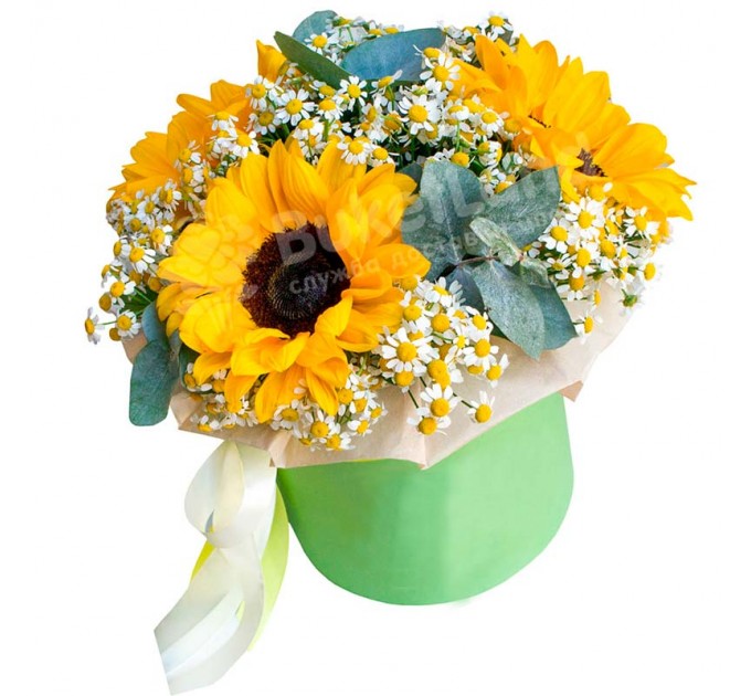 Цветы в шляпной коробке «Летние воспоминания»