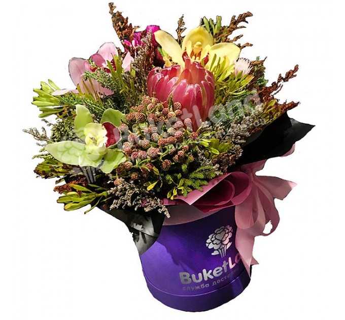 Цветы в шляпной коробке «Сокровище»