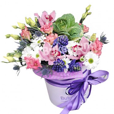 Цветы в шляпной коробке «Волшебство»