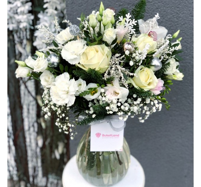 Зимний букет «Сказочный миг» + ВАЗА В ПОДАРОК