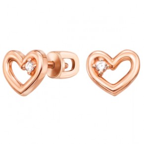 Золота каблучка «Серце» з фіанітами.